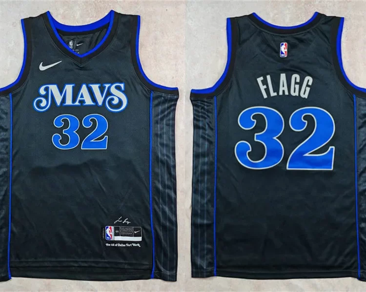 Mens Dallas Mavericks #32 Cooper Flagg Black 2023-24 City Edition Swingman Jersey