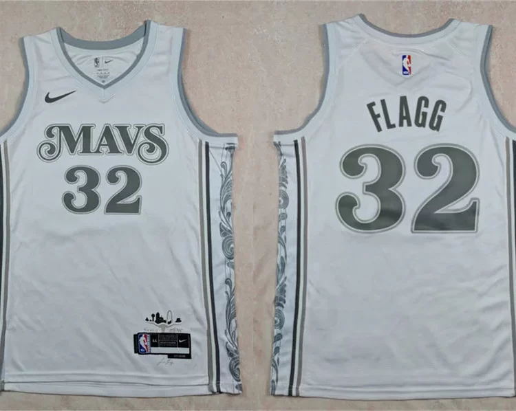 Mens Dallas Mavericks #32 Cooper Flagg Nike White 2024-25 City Edition Swingman Jersey