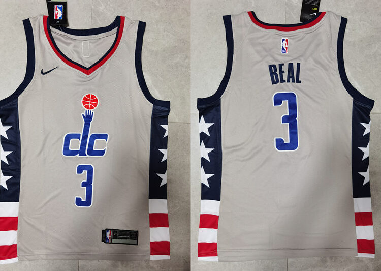 Mens Washington Wizards #3 Bradley Beal Nike Grey 2021 NBA City Edition Jersey
