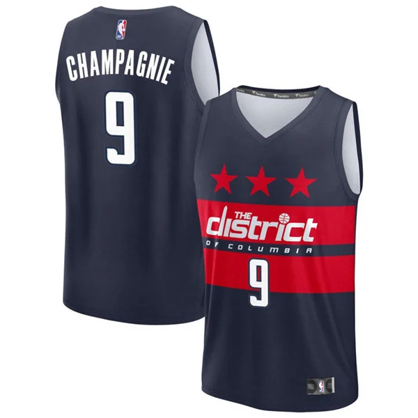 Mens Washington Wizards #9 Justin Champagnie Navy Statement Edition Swingman Jersey