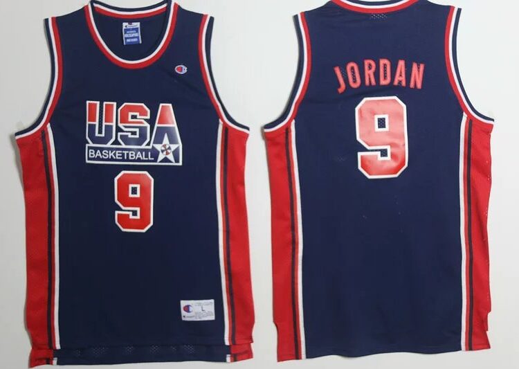 Men's 1992 Team USA #9 Michael Jordan Navy Throwback Basketball Jerseys