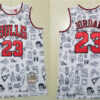 Men's Chicago Bulls #23 Michael Jordan Mitchell & Ness Chi-Town Cartoon Doodle Jersey