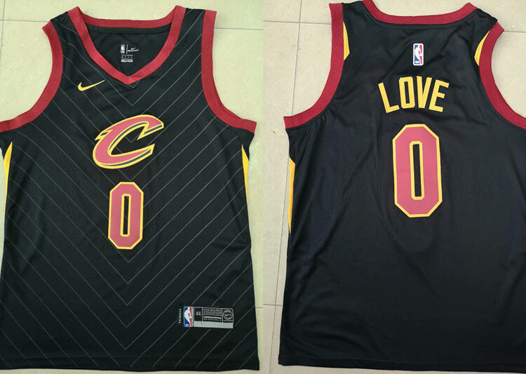 Men's Cleveland Cavaliers #0 Kevin Love Nike Black Statement Edition Jersey