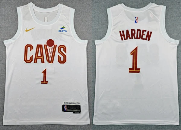Mens Cleveland Cavaliers #1 James Harden White Association Edition Swingman Jersey