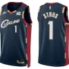 Mens Cleveland Cavaliers #1 Max Strus Nike Navy Classic Edition Swingman Jersey