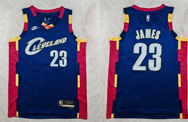 Mens Cleveland Cavaliers #23 LeBron James Nike Navy Classic Edition Swingman Jersey