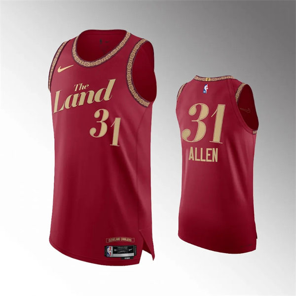 Mens Cleveland Cavaliers #31 Jarrett Allen 2023-24 City Edition Swingman Jersey Wine