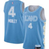 Mens Cleveland Cavaliers #4 Evan Mobley Nike Light Blue 2024-25 City Edition Swingman Jersey