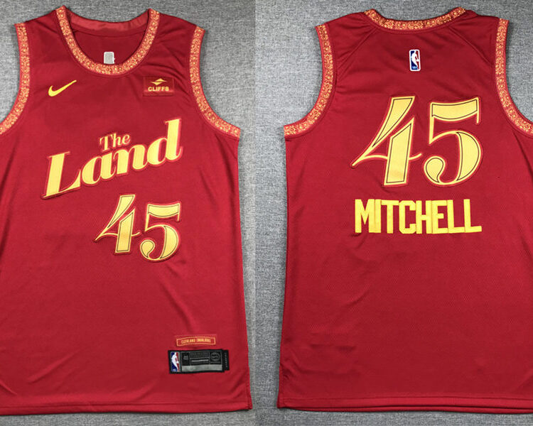 Mens Cleveland Cavaliers #45 Donovan Mitchell 2023-24 City Edition Swingman Jersey Wine