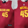 Mens Cleveland Cavaliers #45 Donovan Mitchell Burgundy Icon Edition Swingman Jersey