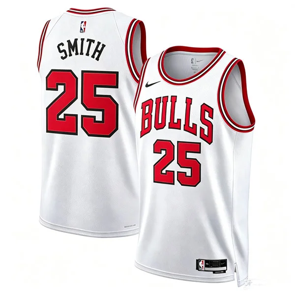 Mens Chicago Bulls #25 Jalen Smith White Association Edition Swingman Jersey