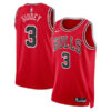 Mens Chicago Bulls #3 Josh Giddey Nike Red Icon Edition Swingman Jersey
