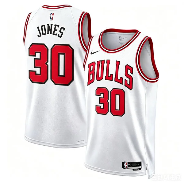 Mens Chicago Bulls #30 Tre Jones White Association Edition Swingman Jersey