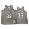 Mens Chicago Bulls #33 Scottie Pippen Mitchell & Ness Gray Hardwood Classics Throwback Jersey