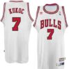 Men's Chicago Bulls #7 Toni Kukoc White White Swingman Throwback Jersey