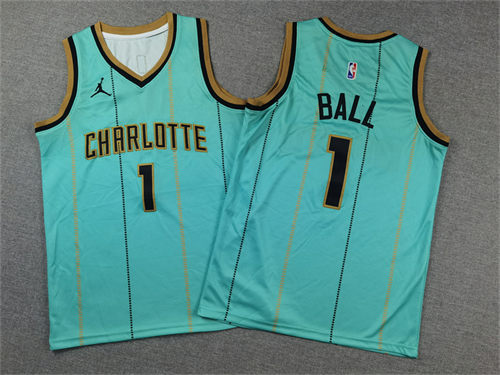 Men's Charlotte Hornets #1 LaMelo Ball 2025-25 Mint City Edition Jersey