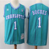 Men's Charlotte Hornets #1 Muggsy Bogues 1992-93 Teal Hardwood Classics Throwback Jersey