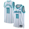 Men's Charlotte Hornets #11 Ryan Kalkbrenner White Association Edition Swingman Jersey