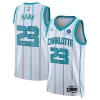 Men's Charlotte Hornets #23 Tre Mann White Association Edition Swingman Jersey
