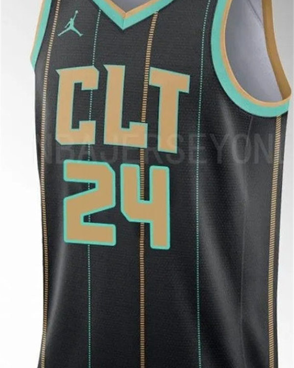 Men's Charlotte Hornets #24 Brandon Miller 2022-23 City Edition Jersey Black
