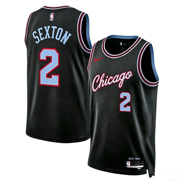 Mens Chicago Bulls #2 Collin Sexton 2025-26 Black City Edition Swingman Jersey