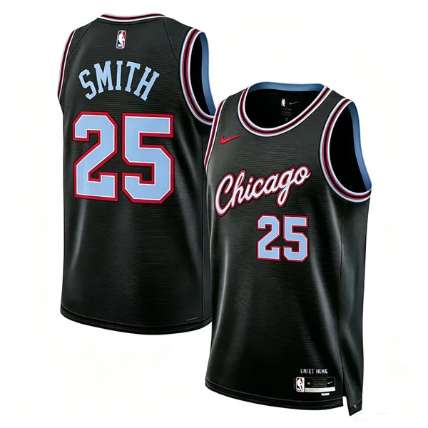 Mens Chicago Bulls #25 Jalen Smith Black 2025-26 City Edition Jersey