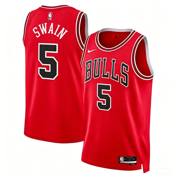Mens Chicago Bulls #5 Dailyn Swain Nike Red Icon Edition Swingman Jersey