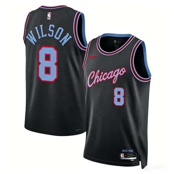 Mens Chicago Bulls #8 Caleb Wilson 2025-26 Black City Edition Swingman Jersey