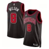 Mens Chicago Bulls #8 Caleb Wilson Black Statement Edition Swingman Jersey