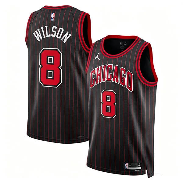 Mens Chicago Bulls #8 Caleb Wilson Black Statement Edition Swingman Jersey