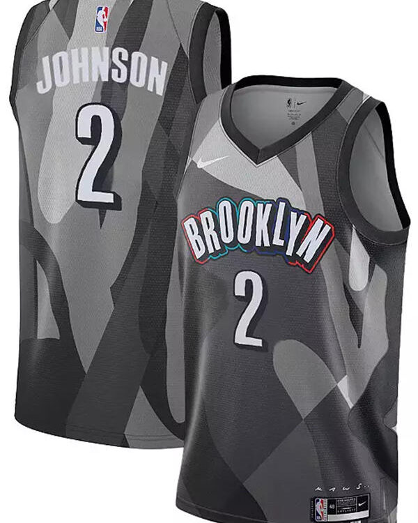 Mens Brooklyn Nets #2 Cameron Johnson 2024-25 Gray City Edition Swingman Jersey