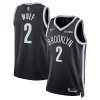 Mens Brooklyn Nets #2 Danny Wolf Nike Black Icon Edition Swingman Jersey