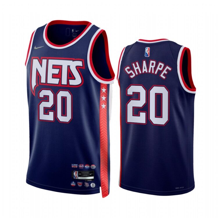 Mens Brooklyn Nets #20 Day'Ron Sharpe Diamond Nike Navy NBA 75TH 2021-22 City Edition Jersey