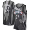Mens Brooklyn Nets #24 Cam Thomas 2024-25 Gray City Edition Swingman Jersey