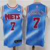 Mens Brooklyn Nets #7 Kevin Durant Nike Blue Classic Edition jersey