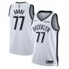 Mens Brooklyn Nets #77 Ben Saraf Nike White Association Edition Swingman Jersey