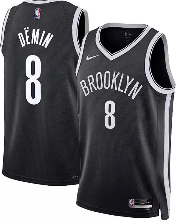 Mens Brooklyn Nets #8 Egor Demin Nike Black Icon Edition Swingman Jersey