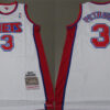 Mens New Jersey Nets #3 Drazen Petrovic White 1992-93 Throwback Swingman Jersey