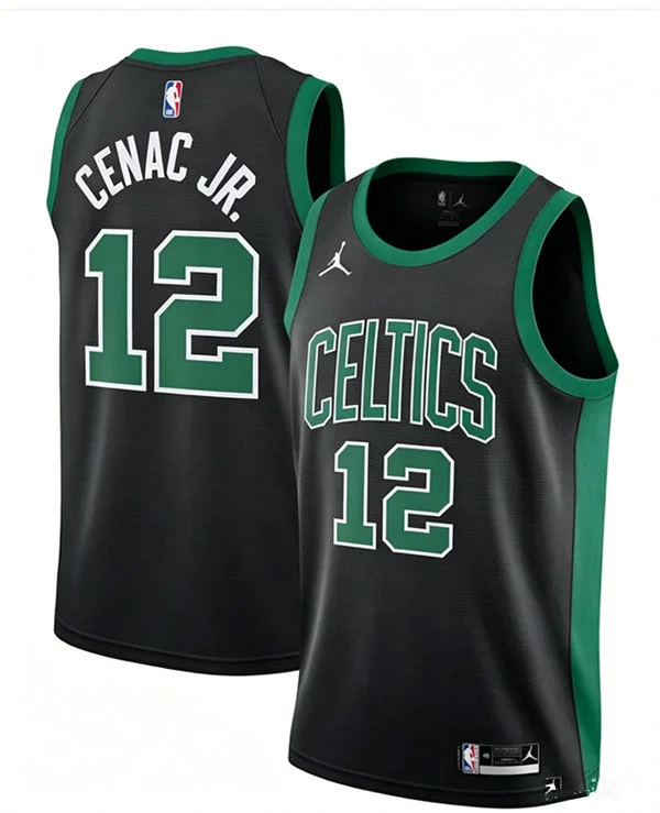 Mens Boston Celtics #12 Chris Cenac Jr.  Black Statement Edition Swingman Jersey