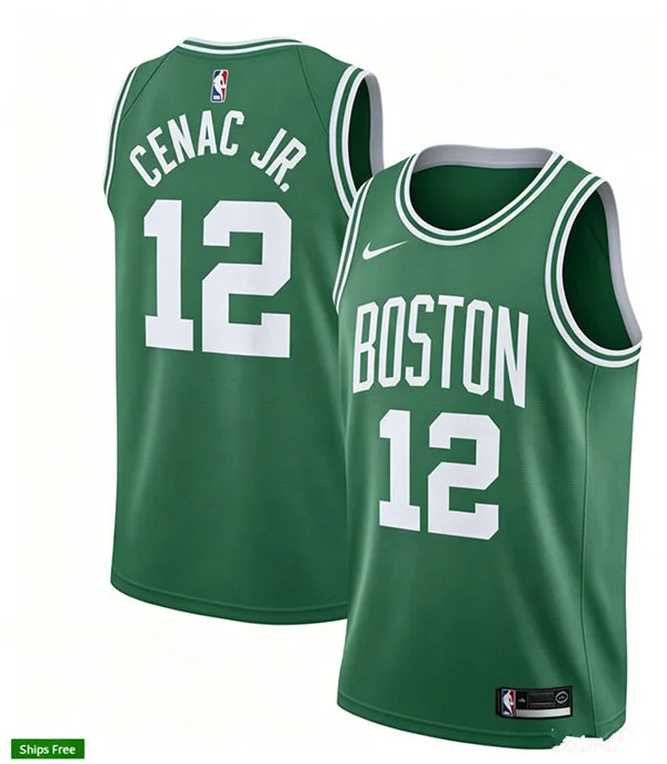 Mens Boston Celtics #12 Chris Cenac Jr. Kelly Green Icon Edition Jersey
