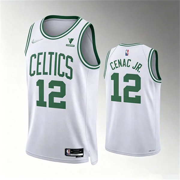 Mens Boston Celtics #12 Chris Cenac Jr.  White Association Edition Swingman Jersey
