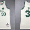 Mens Boston Celtics #33 Larry Bird Mitchell & Ness Chainstitch Swingman Jersey - Cream