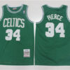 Mens Boston Celtics #34 Paul Pierce Green Mitchell & Ness Hardwood Classics Throwback Jersey