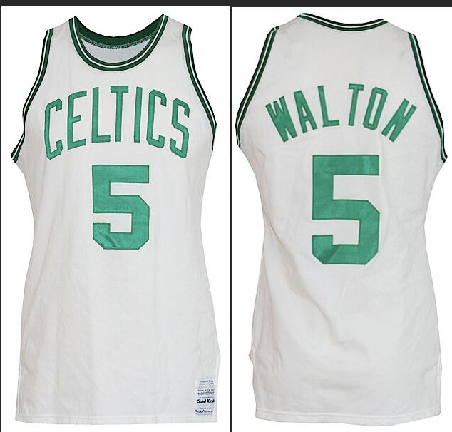 Men's Boston Celtics #5 Bill Walton 1985-86 Throwback Mitchell & Ness Jersey White