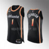 Mens Atlanta Hawks #1 Jalen Johnson Black 2022-23 City Edition Swingman Jersey