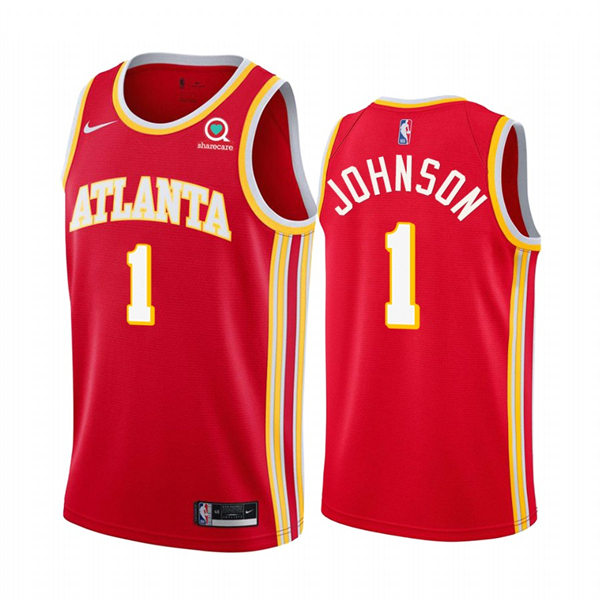 Mens Atlanta Hawks #1 Jalen Johnson Nike Red Icon Edition Swingman Jersey