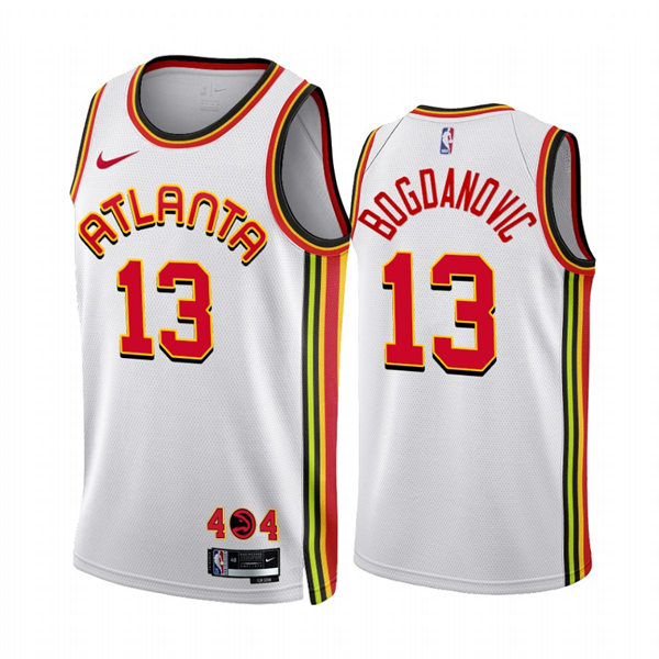Mens Atlanta Hawks #13 Bogdan Bogdanovic 2022-23 White Nike Association Edition Jersey