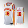 Mens Atlanta Hawks #18 Mouhamed Gueye 2023-24 White Association Edition Jersey