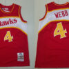 Men's Atlanta Hawks #4 Spud Webb Red Throwback Swingman Jersey