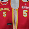 Mens Atlanta Hawks #5 Dejounte Murray Red Icon Edition Swingman Jersey